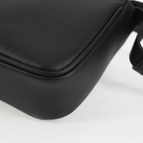 VERSACE Shoulder Bag Leather Black Gold Auth 118815A