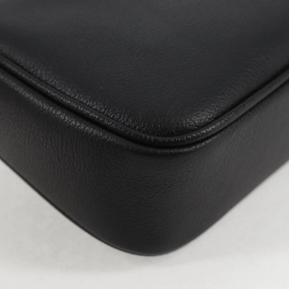 VERSACE Shoulder Bag Leather Black Gold Auth 118815A