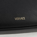 VERSACE Shoulder Bag Leather Black Gold Auth 118815A-18