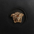 VERSACE Shoulder Bag Leather Black Gold Auth 118815A-19