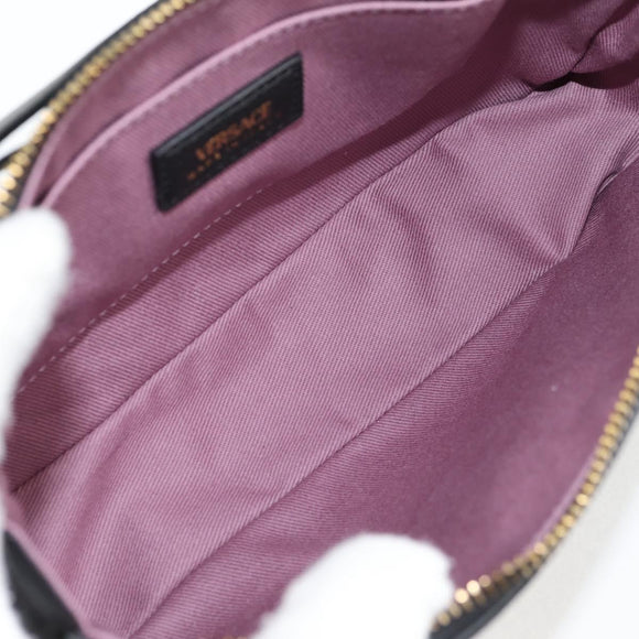 VERSACE Shoulder Bag Leather Black Gold Auth 118815A