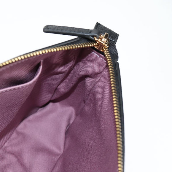 VERSACE Shoulder Bag Leather Black Gold Auth 118815A