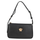 VERSACE Shoulder Bag Leather Black Gold Auth 118815A-13