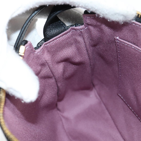 VERSACE Shoulder Bag Leather Black Gold Auth 118815A