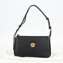 VERSACE Shoulder Bag Leather Black Gold Auth 118815A-12