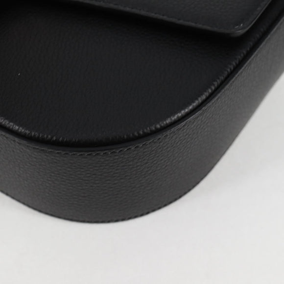 VERSACE Shoulder Bag Leather Black Gold Auth 118816A