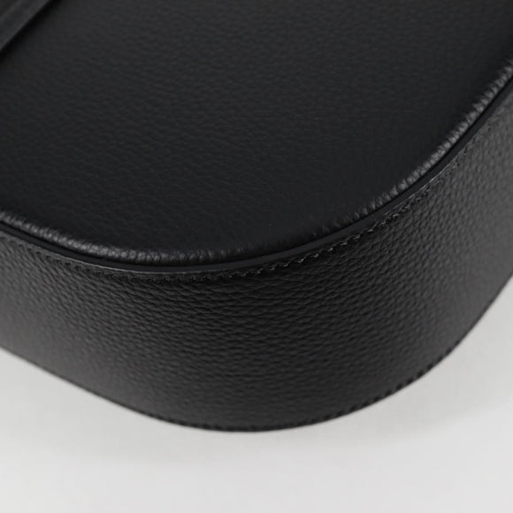 VERSACE Shoulder Bag Leather Black Gold Auth 118816A