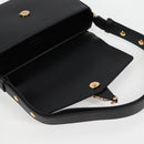 VERSACE Shoulder Bag Leather Black Gold Auth 118816A-9