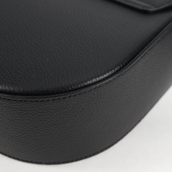 VERSACE Shoulder Bag Leather Black Gold Auth 118818A