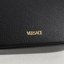 VERSACE Shoulder Bag Leather Black Gold Auth 118818A-18