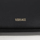 VERSACE Shoulder Bag Leather Black Gold Auth 118819A-17