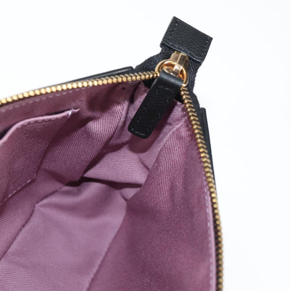 VERSACE Shoulder Bag Leather Black Gold Auth 118819A