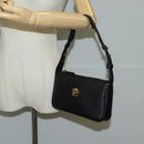 VERSACE Shoulder Bag Leather Black Gold Auth 118819V-23