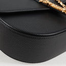 VERSACE Shoulder Bag Leather Black Gold Auth 118820A-14