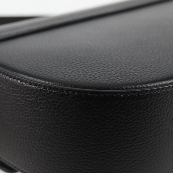 VERSACE Shoulder Bag Leather Black Gold Auth 118820A