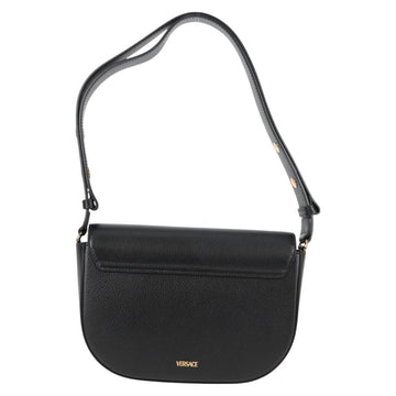 VERSACE Shoulder Bag Leather Black Gold Auth 118820A - 0