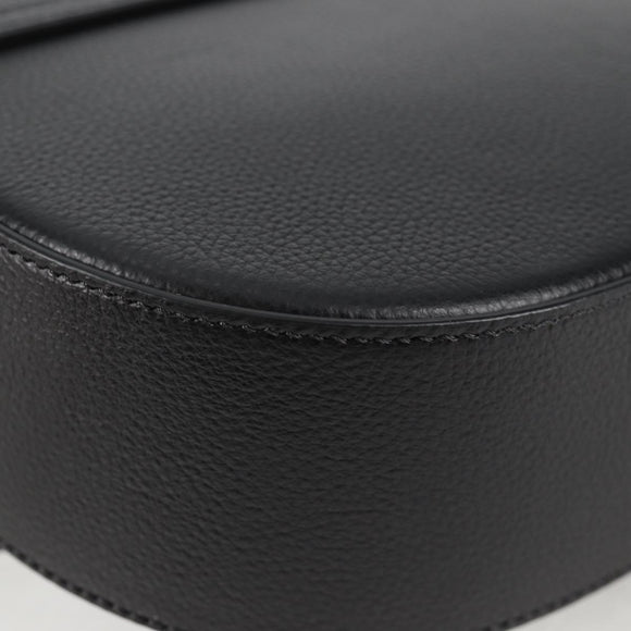 VERSACE Shoulder Bag Leather Black Gold Auth 118821A