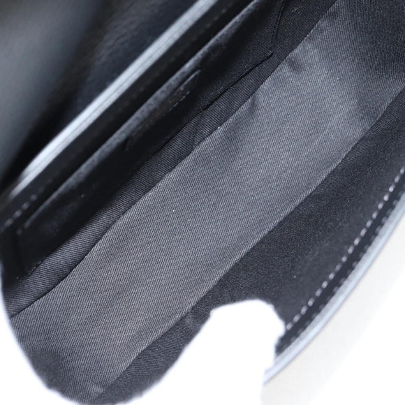 VERSACE Shoulder Bag Leather Black Gold Auth 118821A