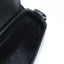 VERSACE Shoulder Bag Leather Black Gold Auth 118821V-21