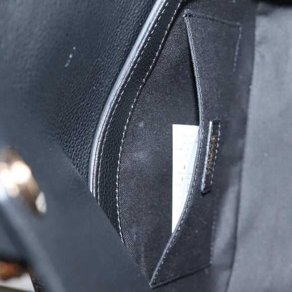 VERSACE Shoulder Bag Leather Black Gold Auth 118821V