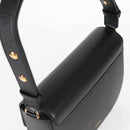 VERSACE Shoulder Bag Leather Black Gold Auth 118821V-6