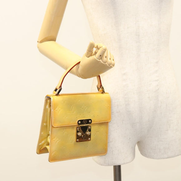 LOUIS VUITTON Monogram Vernis Spring Street Hand Bag Gris M91029 LV Auth 118825