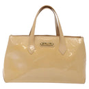 LOUIS VUITTON Monogram Vernis Wilshire PM Hand Bag Broncorail M91452 Auth 118826-13