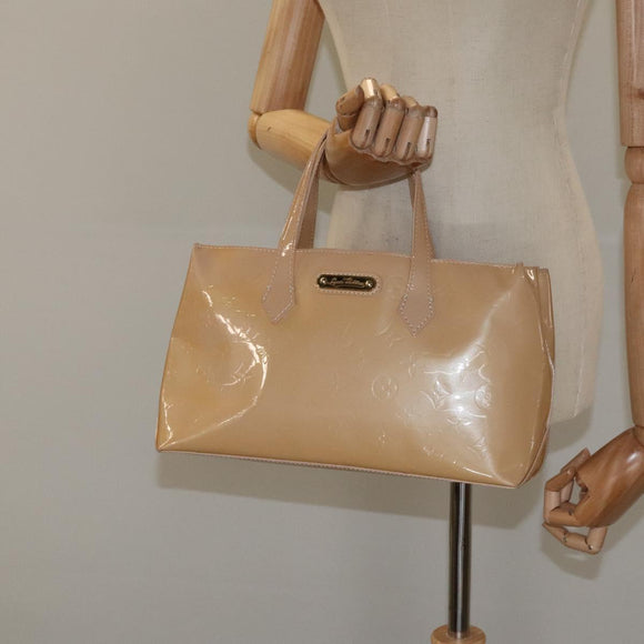 LOUIS VUITTON Monogram Vernis Wilshire PM Hand Bag Broncorail M91452 Auth 118826