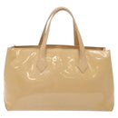 LOUIS VUITTON Monogram Vernis Wilshire PM Hand Bag Broncorail M91452 Auth 118826-2