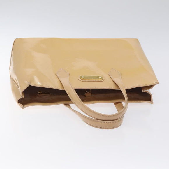 LOUIS VUITTON Monogram Vernis Wilshire PM Hand Bag Broncorail M91452 Auth 118826