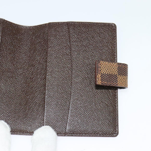 LOUIS VUITTON Damier Ebene Agenda Mini Day Planner Cover R20705 LV Auth 118844
