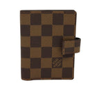 LOUIS VUITTON Damier Ebene Agenda Mini Day Planner Cover R20705 LV Auth 118844-2