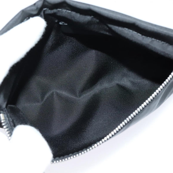 BURBERRY Pouch Nylon Black Silver Auth 118845