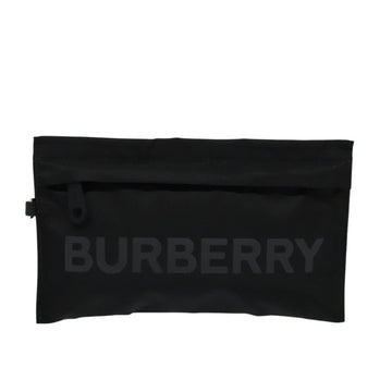 BURBERRY Pouch Nylon Black Silver Auth 118845 - 0