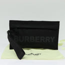 BURBERRY Pouch Nylon Black Silver Auth 118845-12