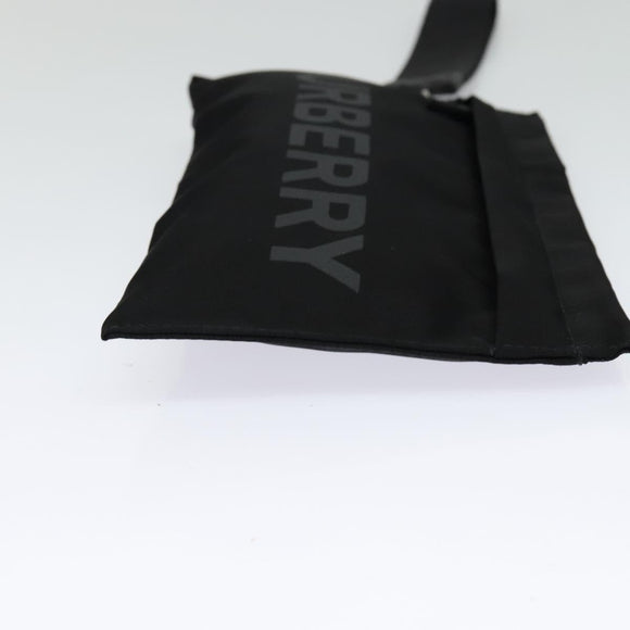 BURBERRY Pouch Nylon Black Silver Auth 118845
