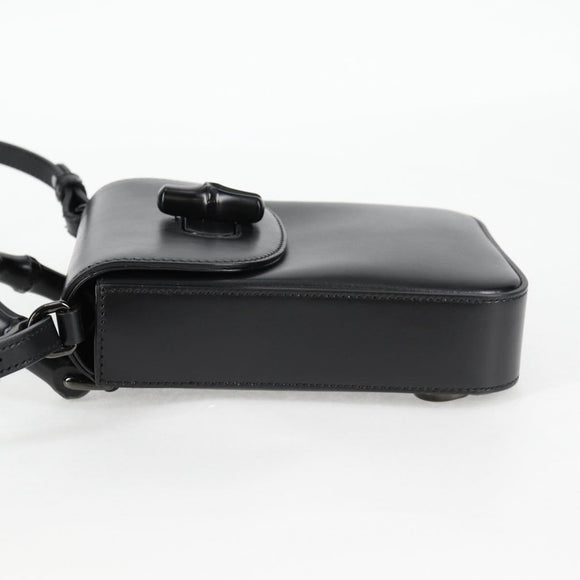 GUCCI Hand Bag Leather 2way Black 702106 Auth 118849M