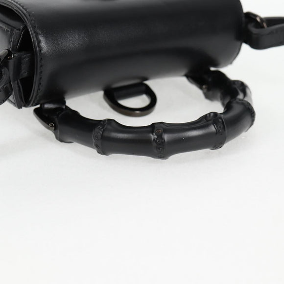 GUCCI Hand Bag Leather 2way Black 702106 Auth 118849M