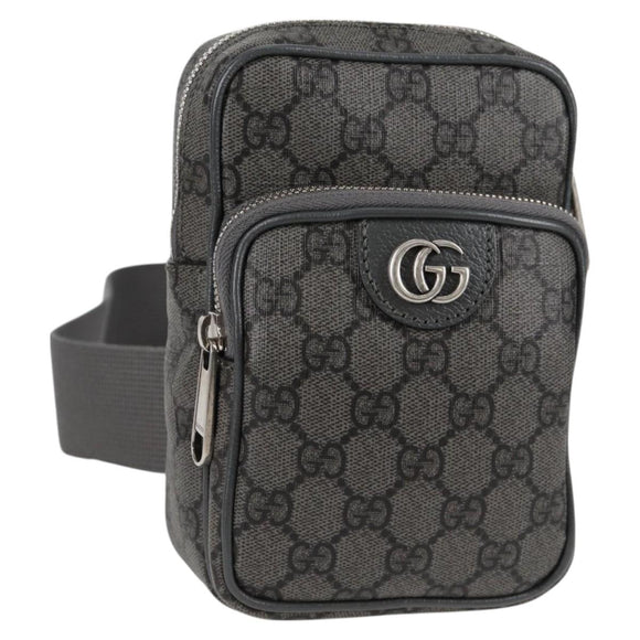 GUCCI Shoulder Bag PVC Gray Silver 752565 Auth 118850M