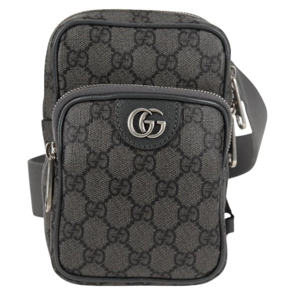 GUCCI Shoulder Bag PVC Gray Silver 752565 Auth 118850M