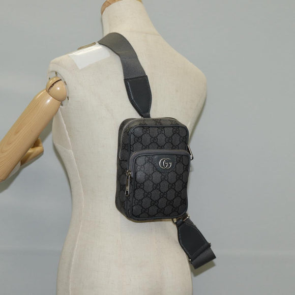 GUCCI Shoulder Bag PVC Gray Silver 752565 Auth 118850M