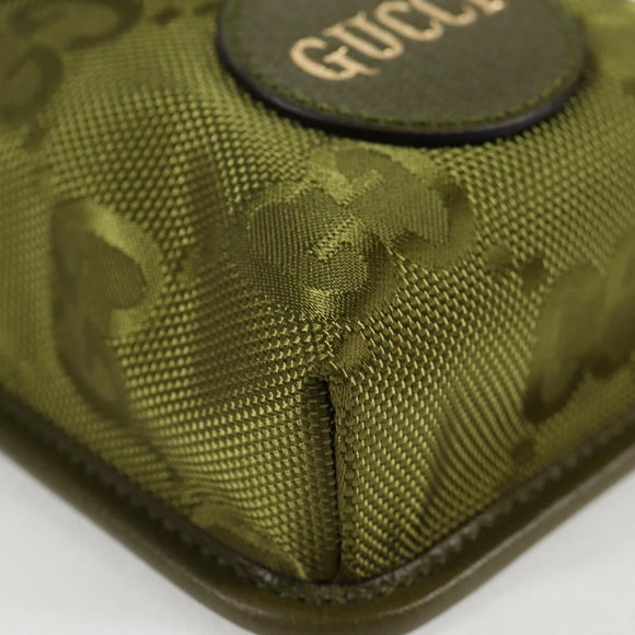 GUCCI GG Canvas Shoulder Bag Green 696018 Auth 118861M