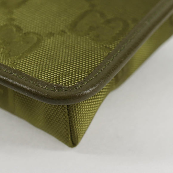 GUCCI GG Canvas Shoulder Bag Green 696018 Auth 118861M