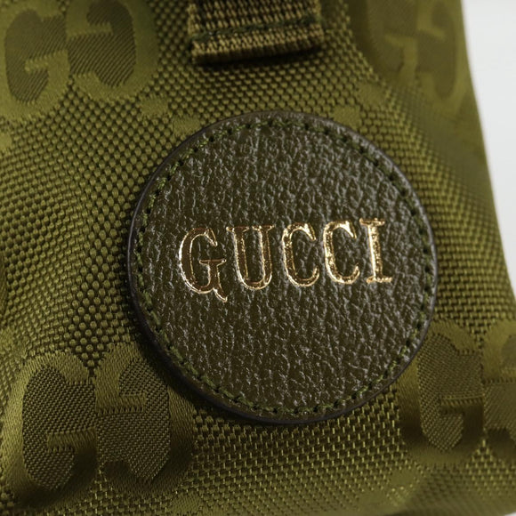GUCCI GG Canvas Shoulder Bag Green 696018 Auth 118861M