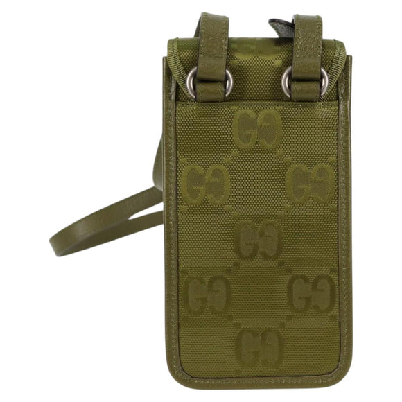 GUCCI GG Canvas Shoulder Bag Green 696018 Auth 118861M