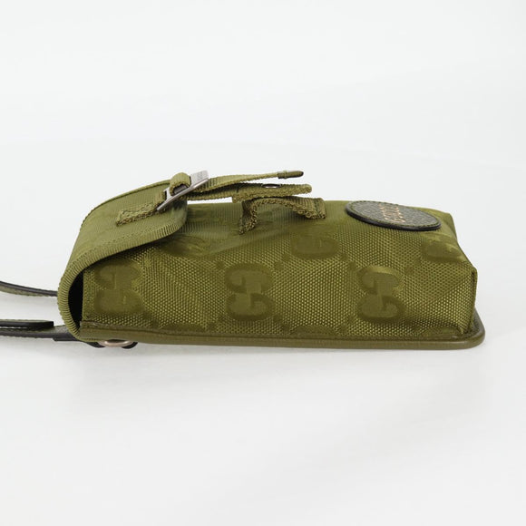 GUCCI GG Canvas Shoulder Bag Green 696018 Auth 118861M