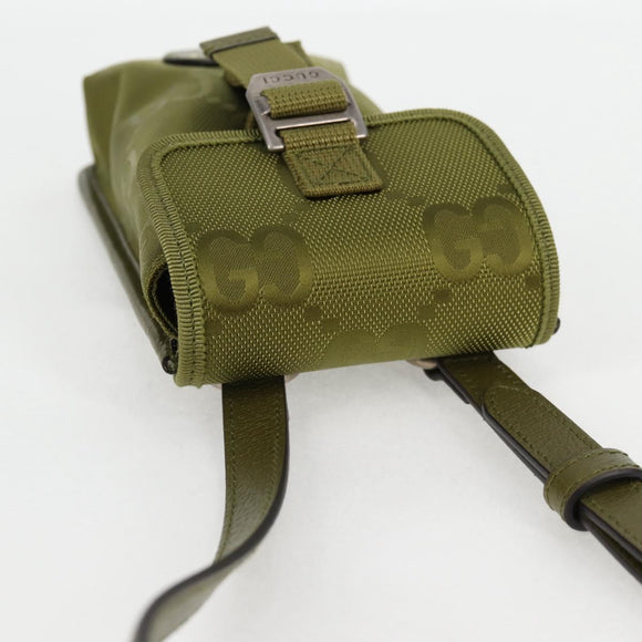 GUCCI GG Canvas Shoulder Bag Green 696018 Auth 118861M