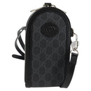 GUCCI GG Supreme Shoulder Bag PVC Black Silver Auth 118863M-1