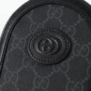 GUCCI GG Supreme Shoulder Bag PVC Black Silver Auth 118863M-14