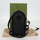 GUCCI GG Supreme Shoulder Bag PVC Black Silver Auth 118863M-22